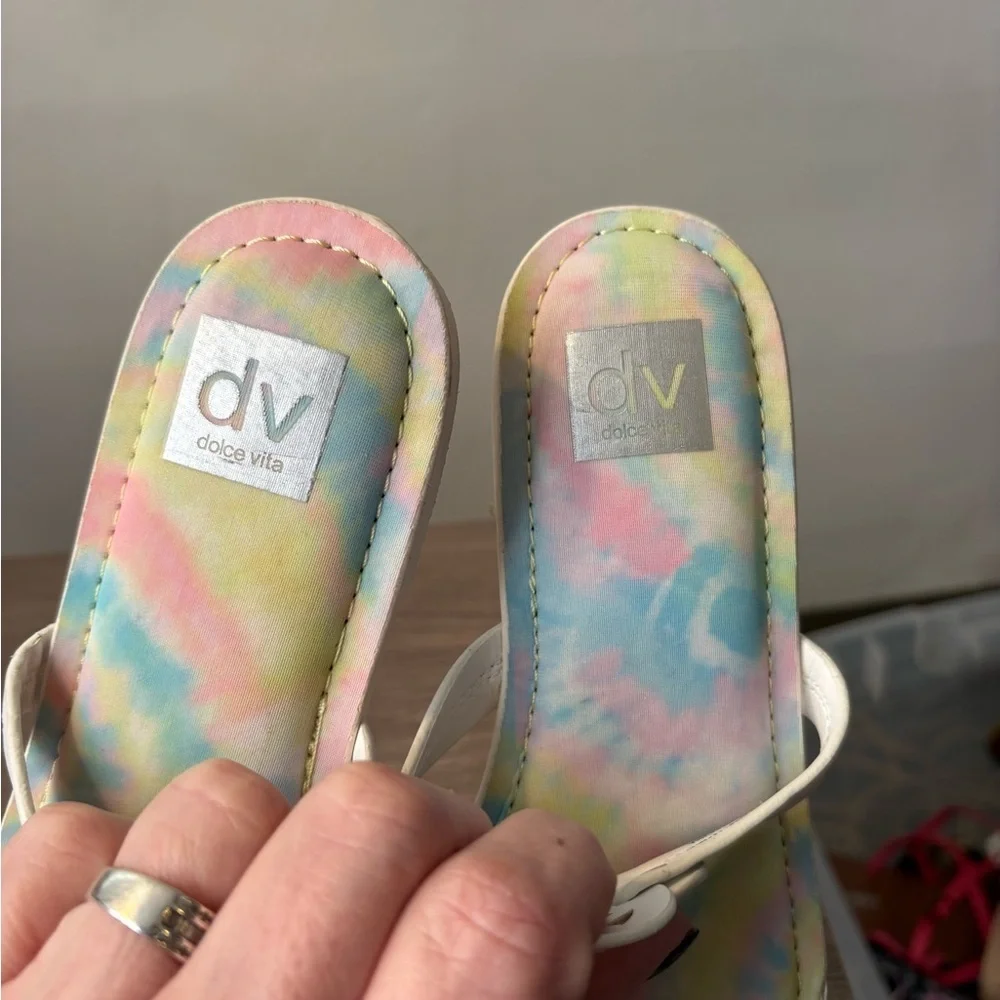 Dolce Vita Kids Tie-Dye Sandals with White Accents